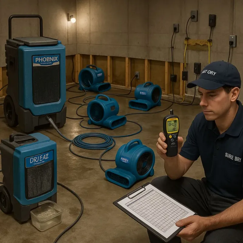 Structural Drying and Dehumidification process in Bladenboro, NC